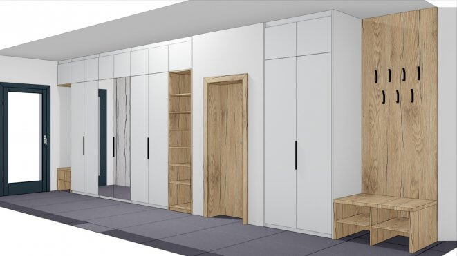 Vstavané skrine, pántové